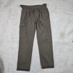 Banana Republic Mens Size 30x29 Long Pants Archives Pleated Safari Green Cargo